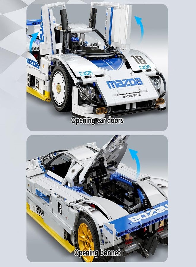 CaDA C63007W Mazda 787B Racing Car Building Blocks,1797 PCS 1:10 Licensed Supercar Technik Model Set with Rotary Engine Simulation - Image 5